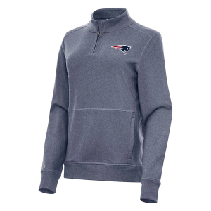 Women's New England Patriots Antigua Crush 1/4 Zip Medium Navy Heather