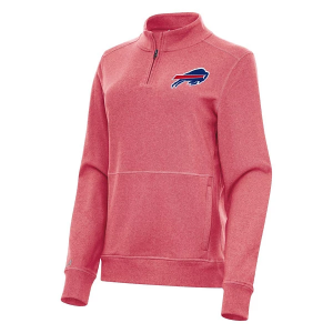 Women's Buffalo Bills Antigua Crush 1/4 Zip XSmall Dark Red Heather