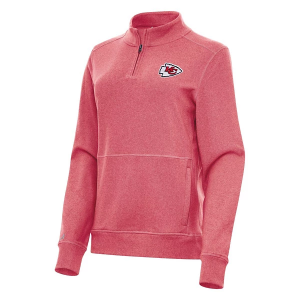 Women's Kansas City Chiefs Antigua Crush 1/4 Zip Medium Dark Red Heather
