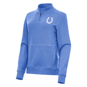 Women's Indianapolis Colts Antigua Crush 1/4 Zip Large Dark Royal Heather