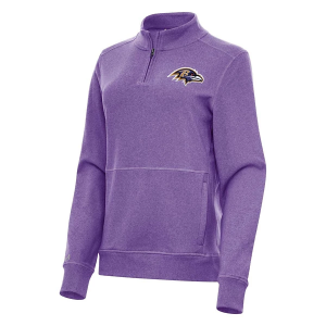 Women's Baltimore Ravens Antigua Crush 1/4 Zip Small Dark Purple Heather