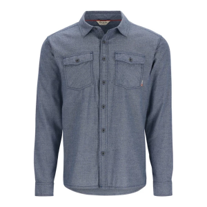 Men's Simms Shoal Flannel Long Sleeve Button Up Shirt Medium Midnight