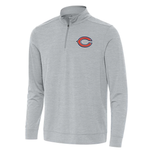 Chicago Bears Antigua C Logo Bright 1/4 Zip Large Skyscraper Heather