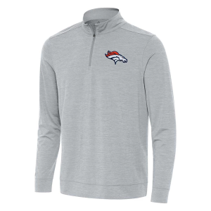 Denver Broncos Antigua Bright 1/4 Zip Large Skyscraper Heather