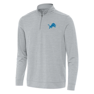 Detroit Lions Antigua Bright 1/4 Zip Large Skyscraper Heather