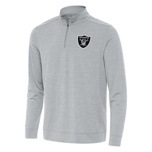 Las Vegas Raiders Antigua Bright 1/4 Zip Large Skyscraper Heather
