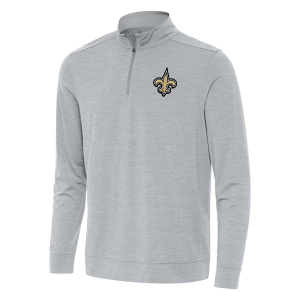 New Orleans Saints Antigua Bright 1/4 Zip Large Skyscraper Heather