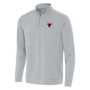 Chicago Bulls Antigua Bright 1/4 Zip Large Skyscraper Heather