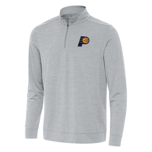 Indiana Pacers Antigua Bright 1/4 Zip Large Skyscraper Heather