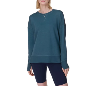 Women's Sweaty Betty After Class Longline Crewneck Sweatshirt Small Subdued Blue