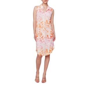 Women's Charlie B Printed Button Front Shirt Dress Small Tropical