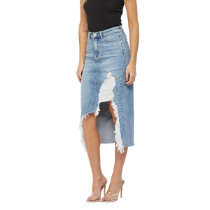Women's Mica Denim Distressed Skirt XSmall Midnight Wash
