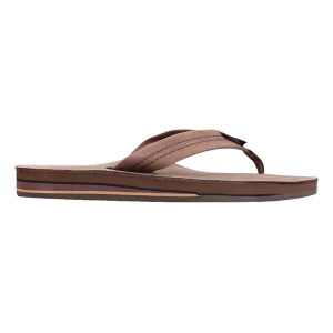 Men's Rainbow Double Layer Premier Leather Flip Flop Sandals Large Espresso