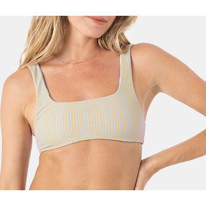 Women's Roxy Reversible Square Neck Swim Bikini Top Juniors Medium Orange Blue