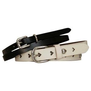 Women's Lucky Brand Slim 2 Pack Belt XLarge White Black