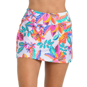 Women's 24th & Ocean High Waist Swim Swim Skort Contemporary 16 Francesca