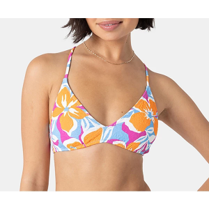 Women's Roxy Topanga Athletic Tri Swim Bikini Top Juniors Small Multi