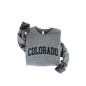 Women's Oat Collective Colorado Graphic Crewneck Sweatshirt Medium Dark Grey