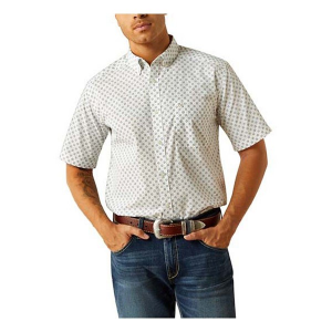 Men's Ariat Shawn Classic Fit Button Up Shirt Medium White