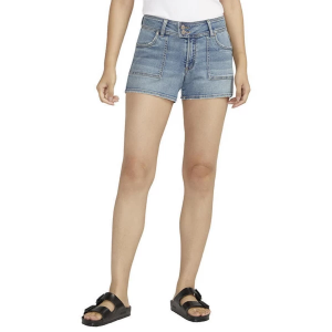 Women's Silver Jeans Co. Suki 4 Pocket Mid Rise Curvy Fit Jean Shorts 29 Indigo 278