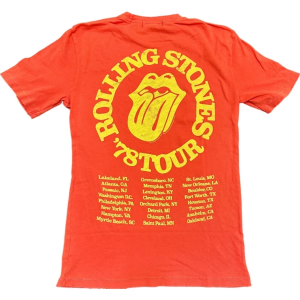 Women's Junk Food Rolling Stones '78 Tour T-Shirt Small Tiger Lily