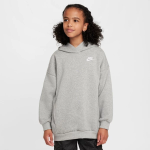 Girls' Nike Sportswear Club Fleece Hoodie Large Dk Grey Heather/White