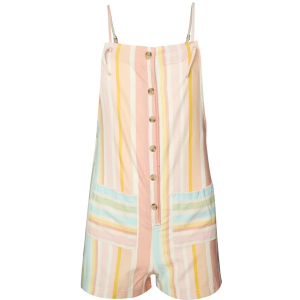 Girls' Billabong Wave Watch Jr Multi Stripe Romper Medium Salt