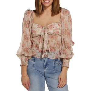 Women's DRESS FORUM Delicate Long Sleeve Blouse Medium Blush
