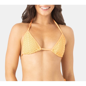 Women's Roxy Crocet Tri Swim Bikini Top Juniors Large Papaya