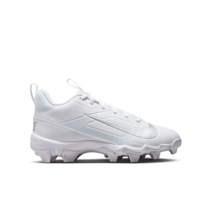 Kids' Nike Alpha Menace 4 Shark Molded Football Cleats Little 13Y White/Metallic Silver