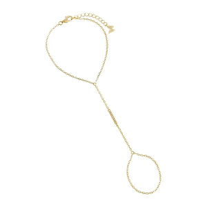 Adina Eden Pave Bar Hand Chain Bracelet