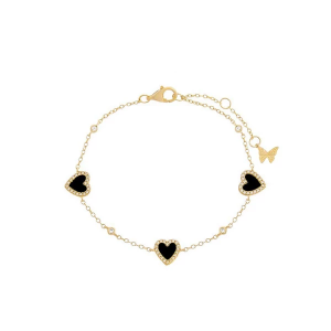 Adina Eden Pave Multi Heart Stone Bracelet