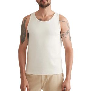 Men's Marine Layer Carter Rib Scoop Neck Tank Top Medium White