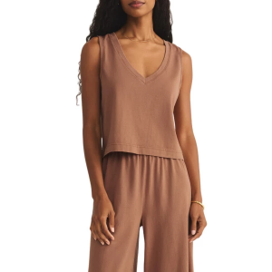 Women's Z Supply Sloane V-Neck Tank Top XSmall Teakwood
