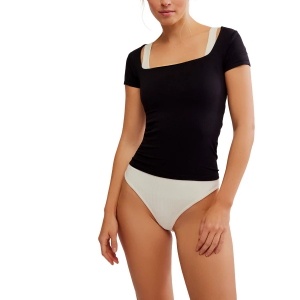 Women's Free People Clean Lines Sunfade Baby Shirt XS/S Black