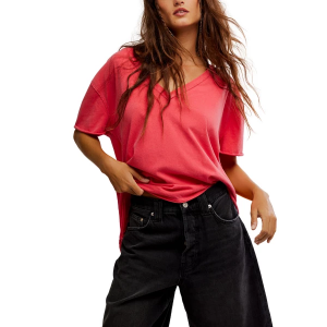 Women's Free People We The Free Nina T-Shirt Small Atlas Red