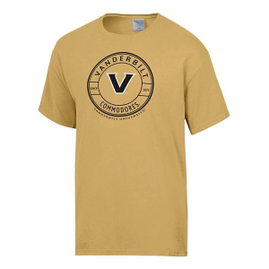 Vanderbilt Commodores Gear For Sports Comfort Wash Wheel T-Shirt 2XLarge Artisan Gold