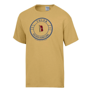 Tulsa Golden Hurricanes Gear For Sports Comfort Wash Wheel T-Shirt 2XLarge Artisan Gold