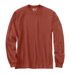 Men's Carhartt Loose Fit Heavyweight Graphic Long Sleeve T-Shirt XLarge Tall Red HTR