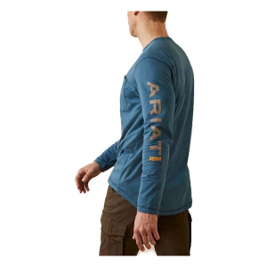 Men's Ariat Rebar Workman Logo Long Sleeve T-Shirt Medium Teal