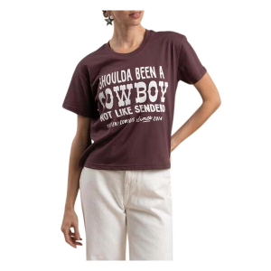 Women's Sendero Provisions Co. Shoulda Been A Cowboy T-Shirt Large Burgundy