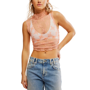 Women's Free People Nice Try Mock Neck Tank Top XLarge Spring