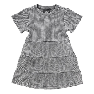 Girls' Little Bipsy Acid Wash Waffle Dress 3/6 mo. Black