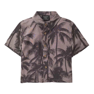 Little Bipsy Palm Print Button Up Shirt Baby 12/18 mo. Grey Heather