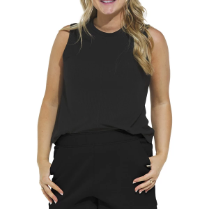 Women's LIV Outdoor Soleil Rib Crew Neck Tank Top Small Black