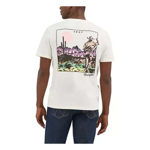 Men's Wrangler Western Landscape Graphic T-Shirt Large Marshmellow