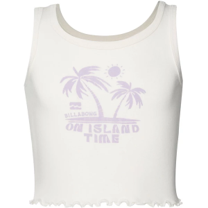 Girls' Billabong Island Time Ribbed Scoop Neck Tank Top Large Salt Crystal