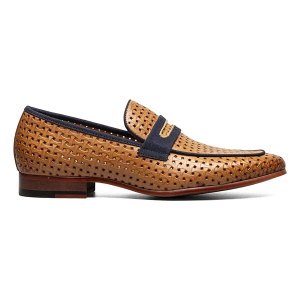 Men's Stacy Adams Winstead Moc Toe Saddle Shoes Regular 10.5 Natural