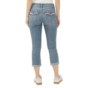 Women's Silver Jeans Co. Elyse Comfort Luxe Capri Curvy Slim Leg Jeans Freedom 26 23.5