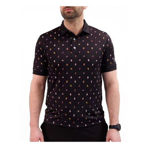 Men's Waggle Golf x Drekker Sunda Scramble Polo Medium Black
